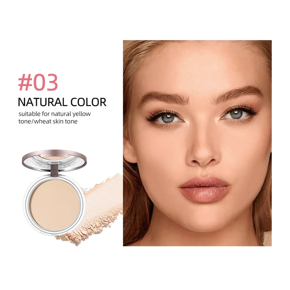 3 Colors Make Up Face Pressed Powder Brighten Oil-control Nude Makeup Setting Powder Foundation Makeup Base Lasting Cosmetics