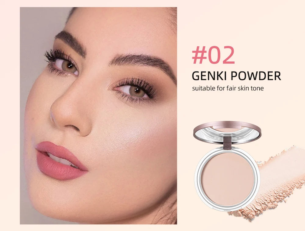 3 Colors Make Up Face Pressed Powder Brighten Oil-control Nude Makeup Setting Powder Foundation Makeup Base Lasting Cosmetics