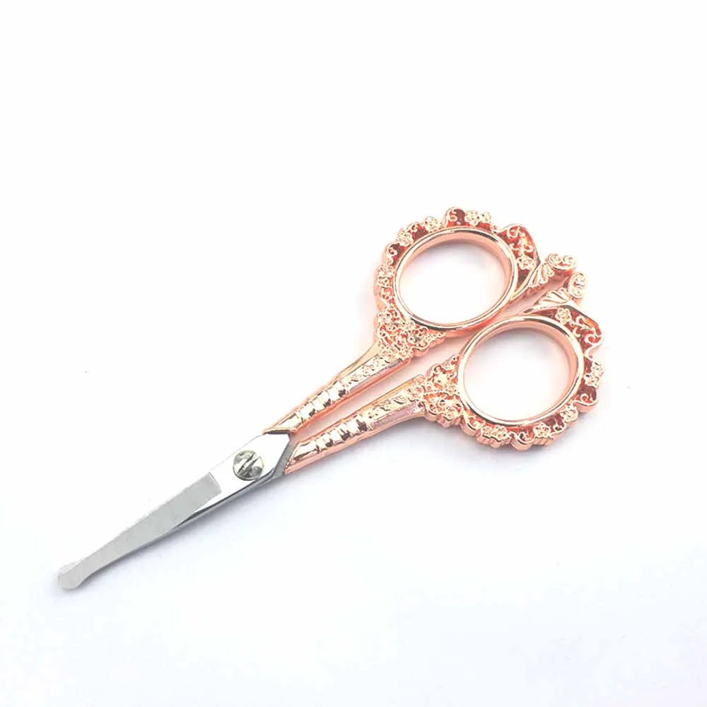 1Pcs Stainless Steel Nail Art Vintage Scissors Retro Nail Art Foil Cutter Blossom Scissor Sewing Fabric Manicure Tool