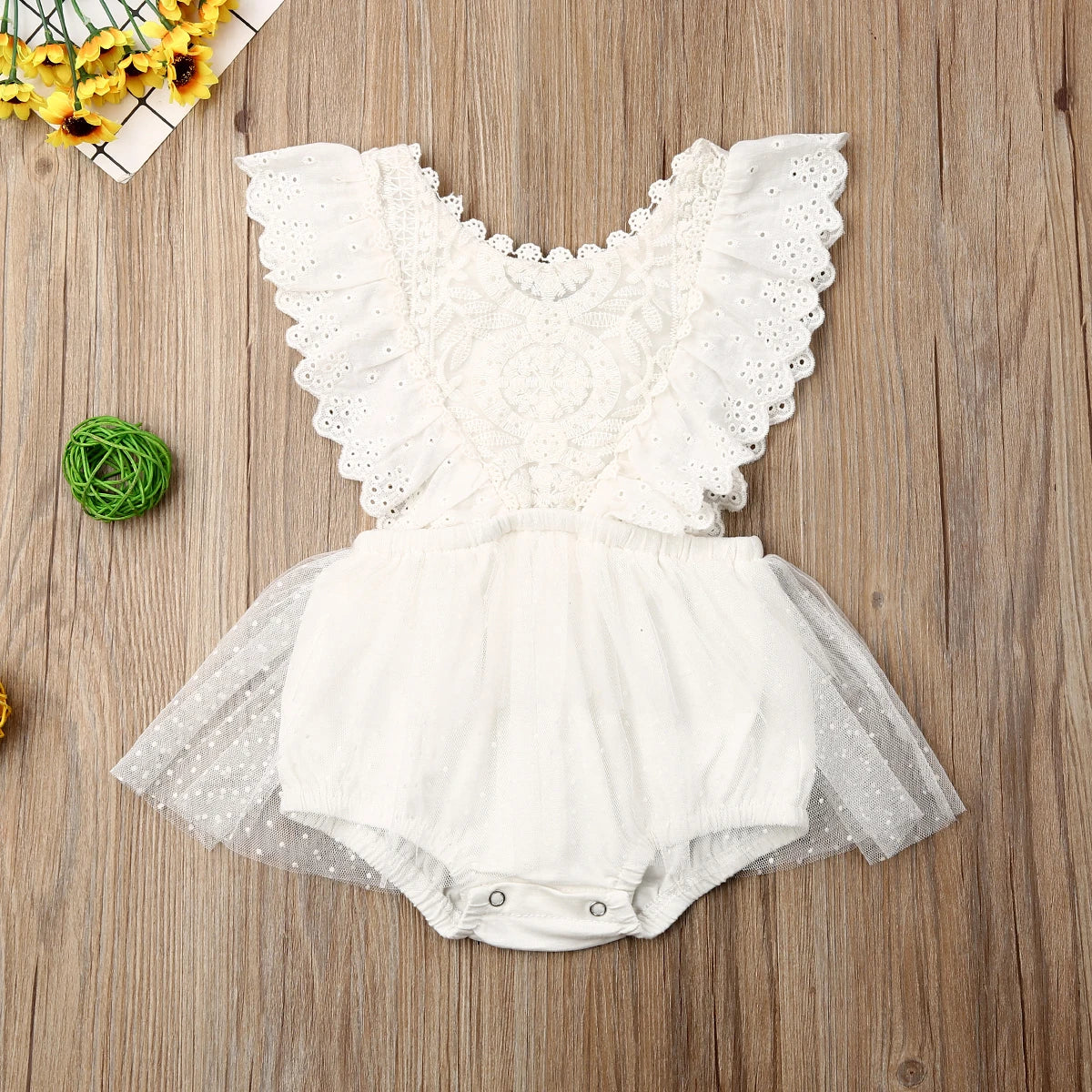 0-24 Months Baby Girl Clothes Girls Flower Lace Romper Newborn Jumpsuit Kids Tutu Princess Outfit Summer Kid One-Pieces Clothing