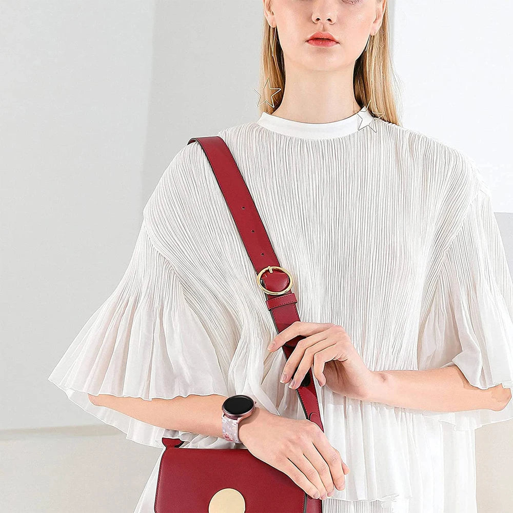 20mm Floral Transparent Soft Silicone Band for Samsung Galaxy Watch (6/5/4 &amp; Classic)