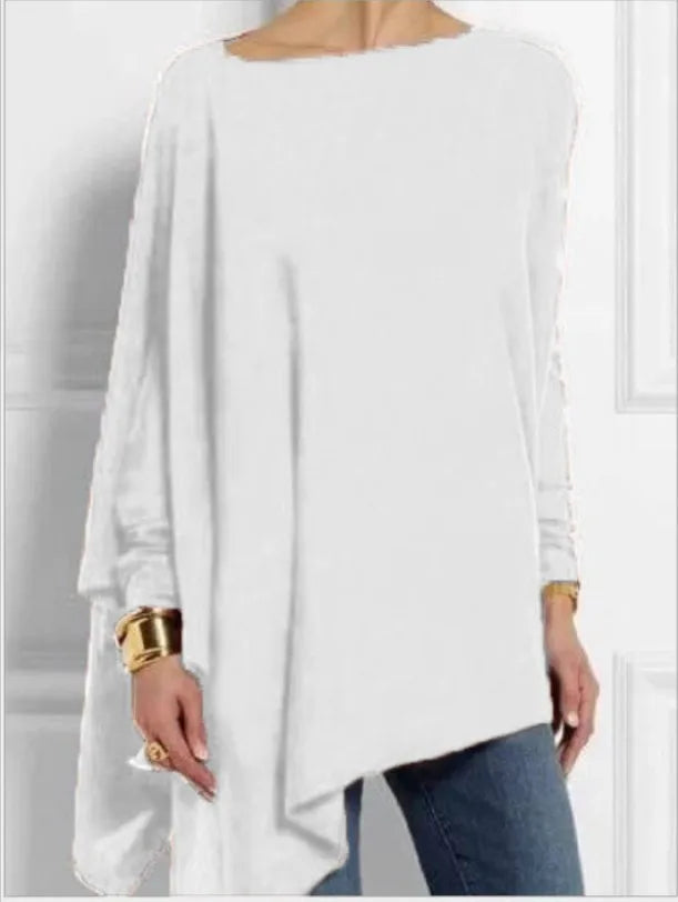 Cotton Irregular Womens Tops And Blouses Casual O Neck Long Sleeve Top Female Tunic 2024 Autumn Plus Size Women Blusas Shirts