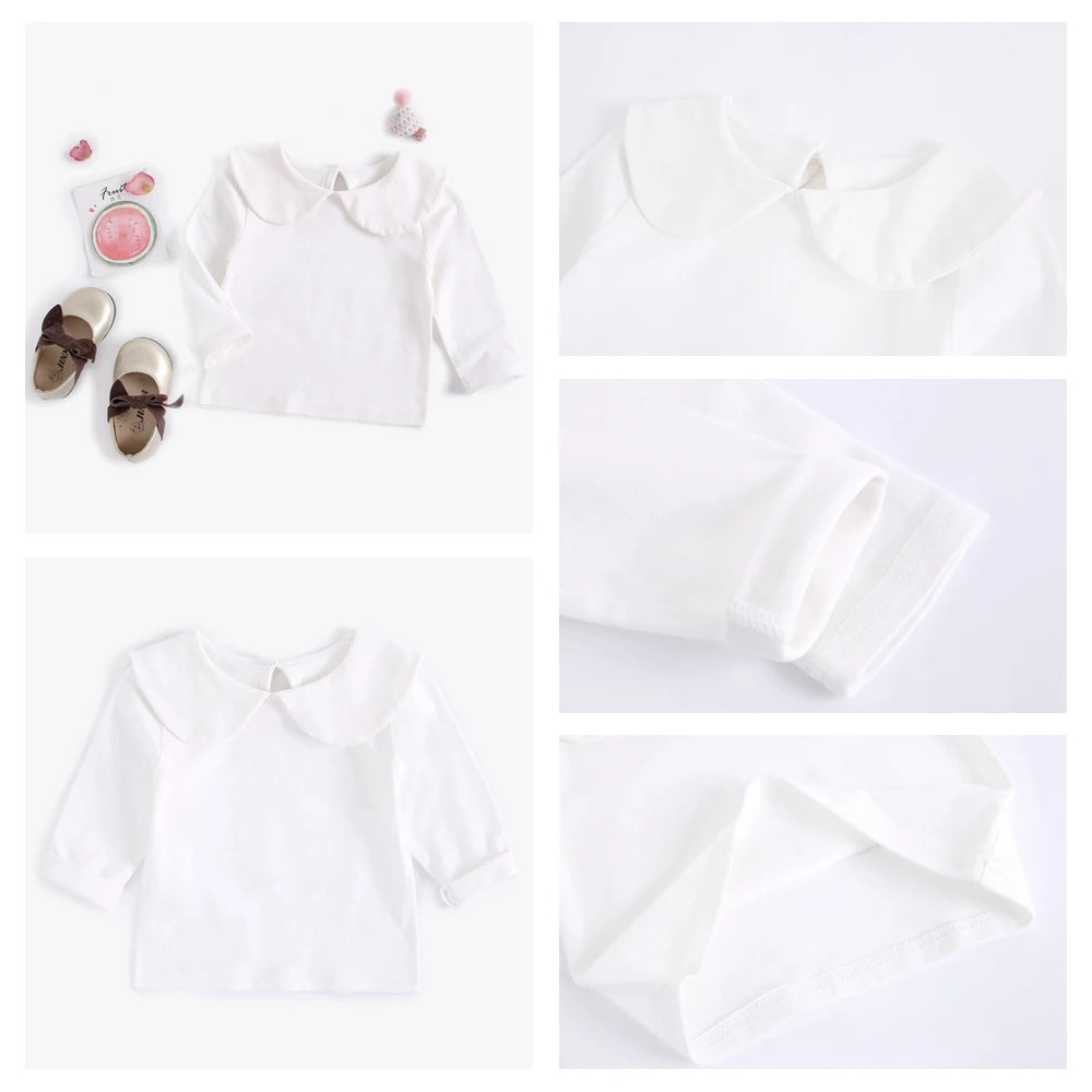 Sanlutoz Soft Cotton Baby Girls T-shirt Cute Infants Tops Clothing White Newborn