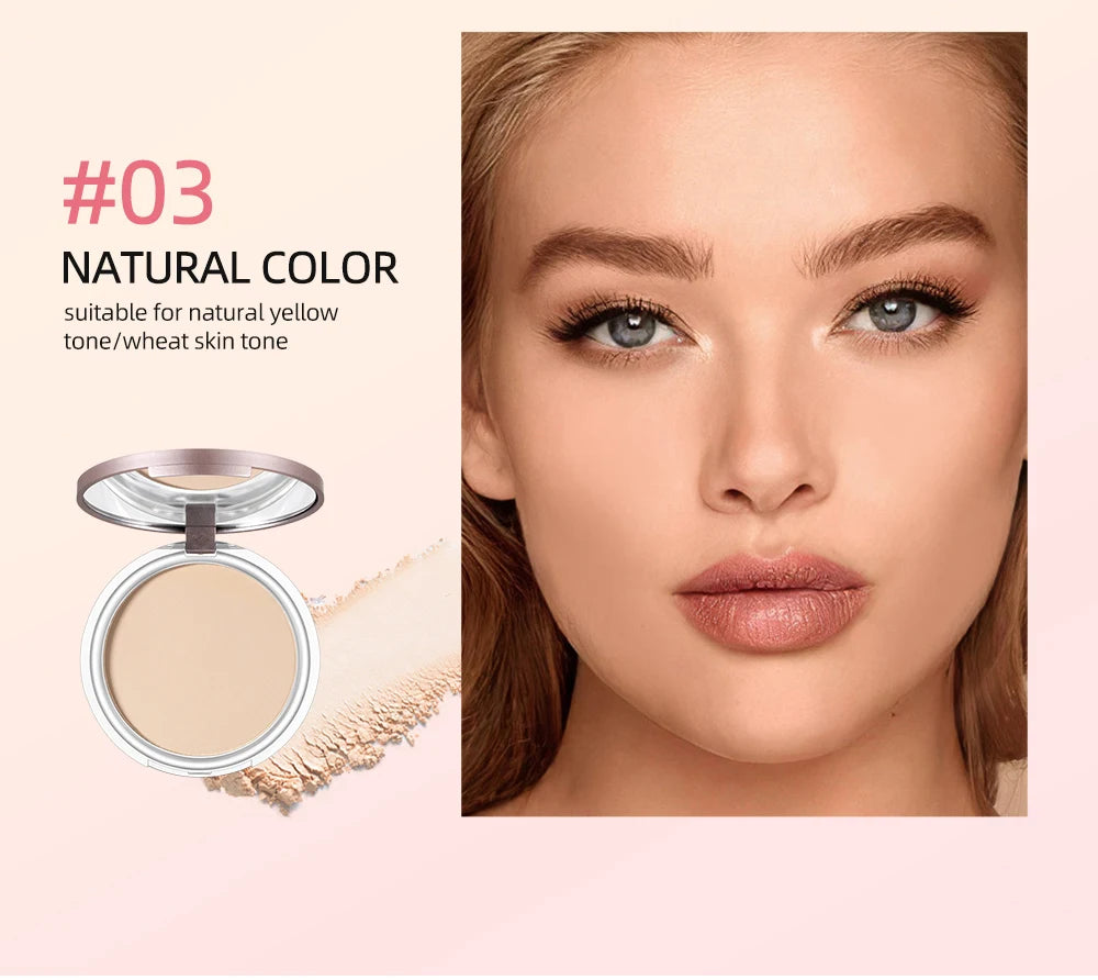 3 Colors Make Up Face Pressed Powder Brighten Oil-control Nude Makeup Setting Powder Foundation Makeup Base Lasting Cosmetics