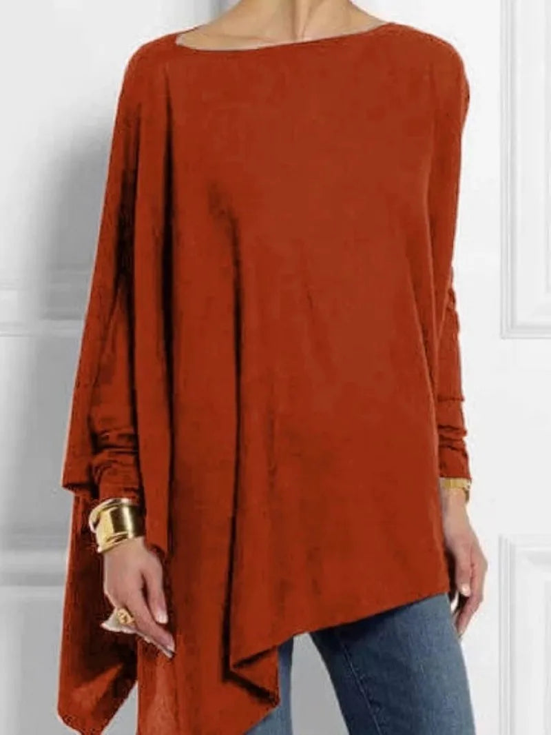 Cotton Irregular Womens Tops And Blouses Casual O Neck Long Sleeve Top Female Tunic 2024 Autumn Plus Size Women Blusas Shirts