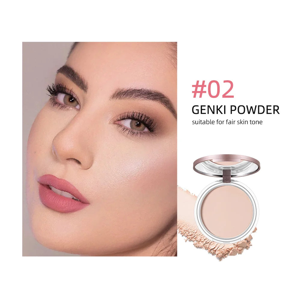 3 Colors Make Up Face Pressed Powder Brighten Oil-control Nude Makeup Setting Powder Foundation Makeup Base Lasting Cosmetics