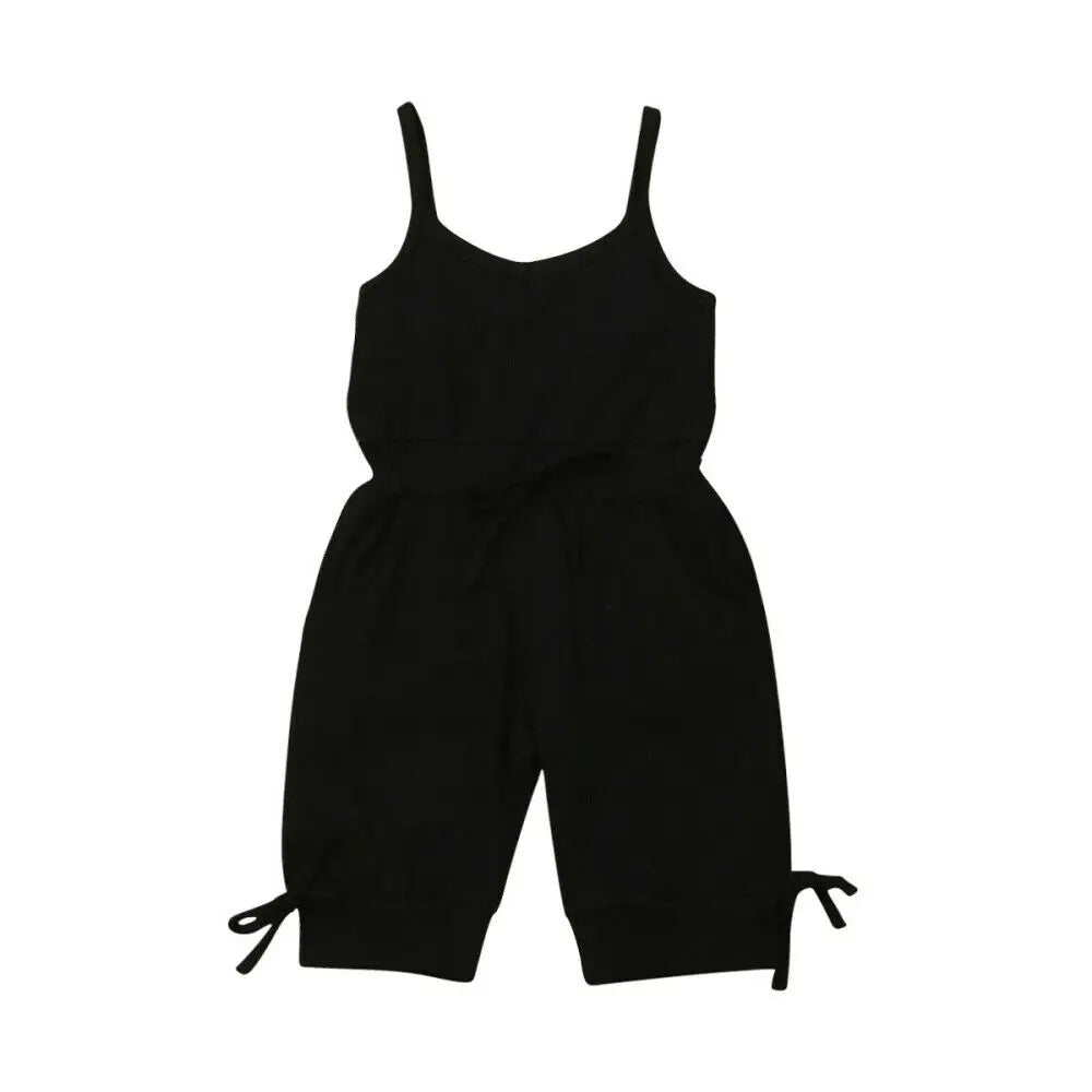 2019 Children Summer Clothing 1-6Y Toddler Baby Girl Solid Romper Bib