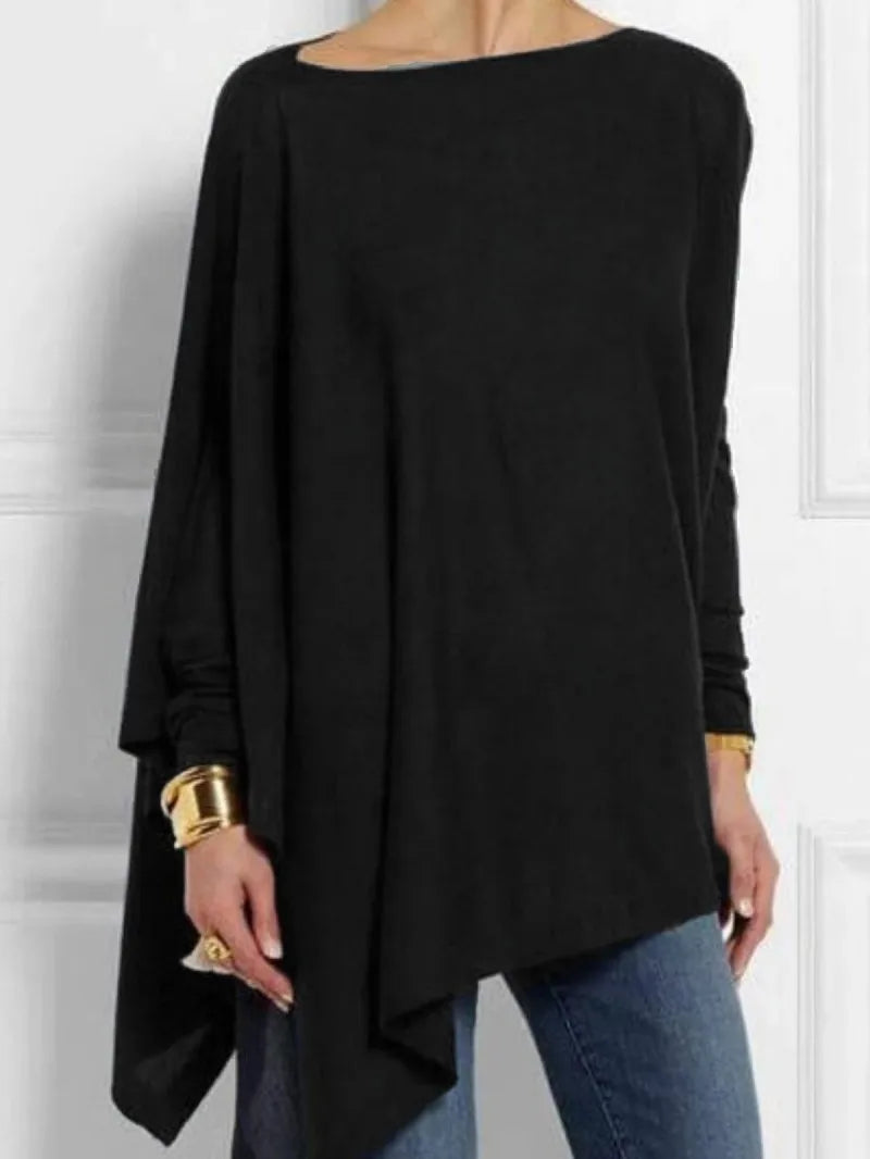 Cotton Irregular Womens Tops And Blouses Casual O Neck Long Sleeve Top Female Tunic 2024 Autumn Plus Size Women Blusas Shirts
