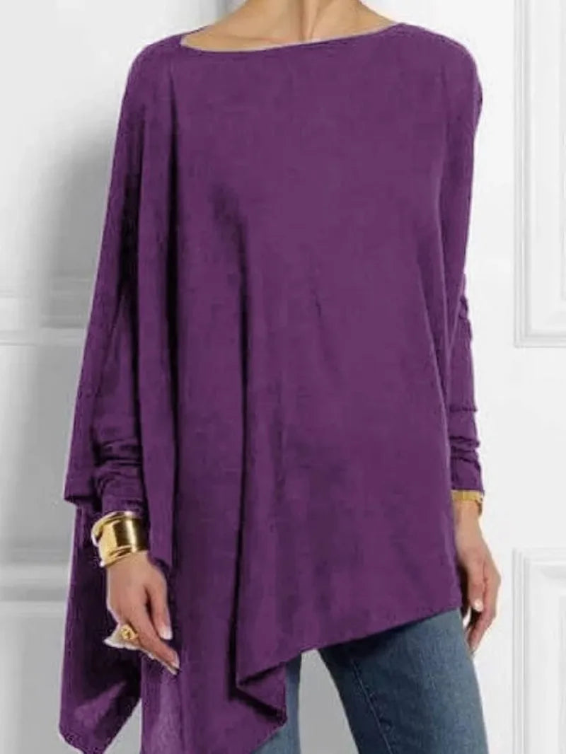 Cotton Irregular Womens Tops And Blouses Casual O Neck Long Sleeve Top Female Tunic 2024 Autumn Plus Size Women Blusas Shirts