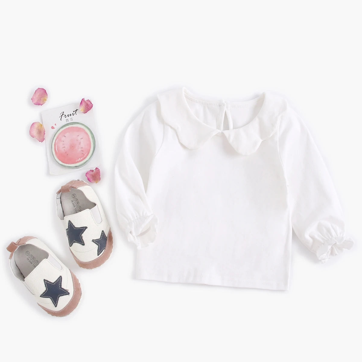 Sanlutoz Soft Cotton Baby Girls T-shirt Cute Infants Tops Clothing White Newborn