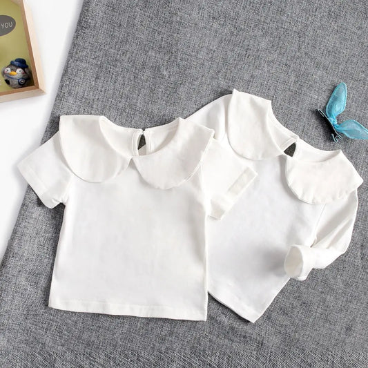 Sanlutoz Soft Cotton Baby Girls T-shirt Cute Infants Tops Clothing White Newborn