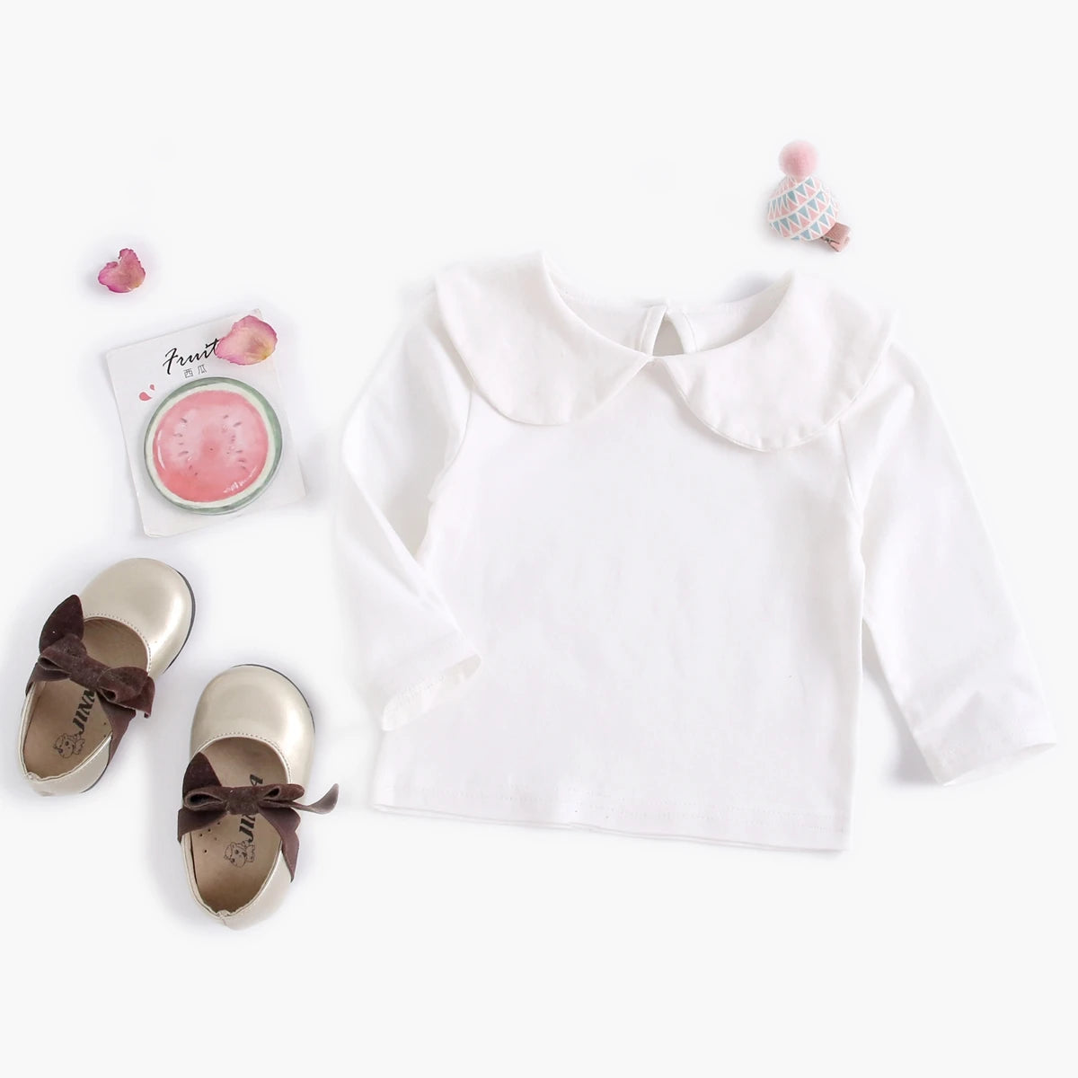 Sanlutoz Soft Cotton Baby Girls T-shirt Cute Infants Tops Clothing White Newborn