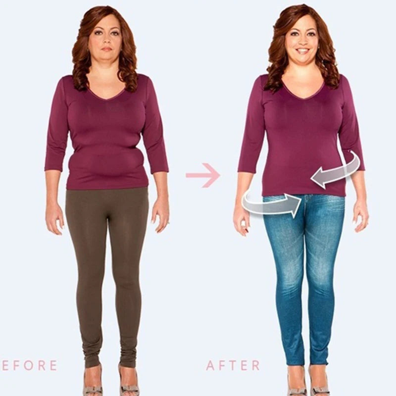 2026 High-Waist Faux Denim Jeggings – Slim & Tummy Control