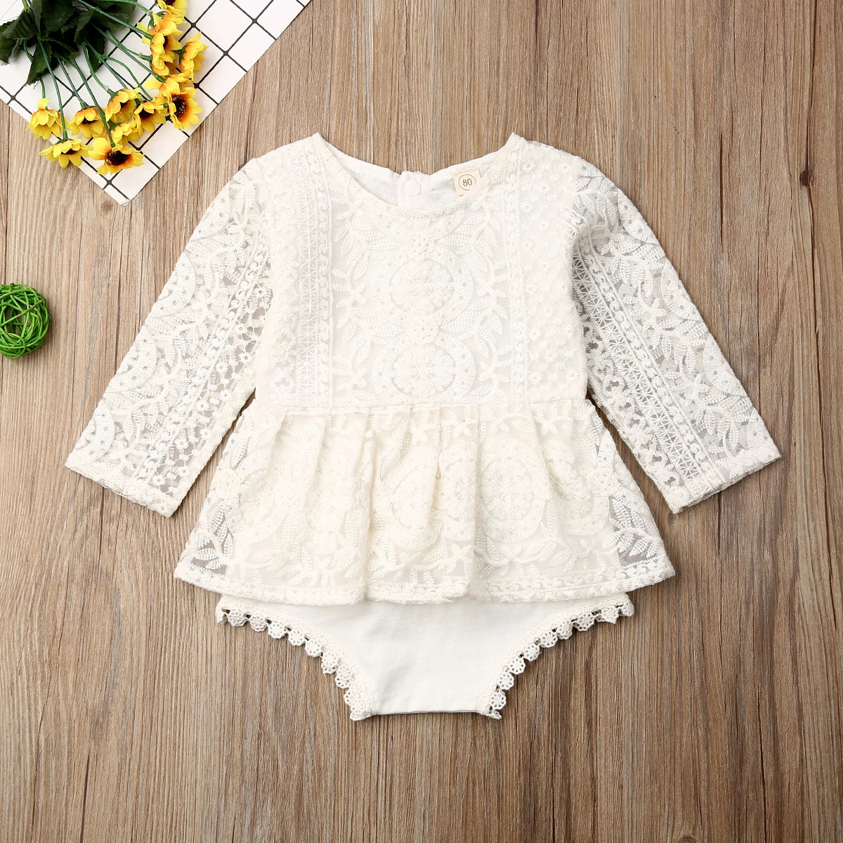 0-24 Months Baby Girl Clothes Girls Flower Lace Romper Newborn Jumpsuit Kids Tutu Princess Outfit Summer Kid One-Pieces Clothing