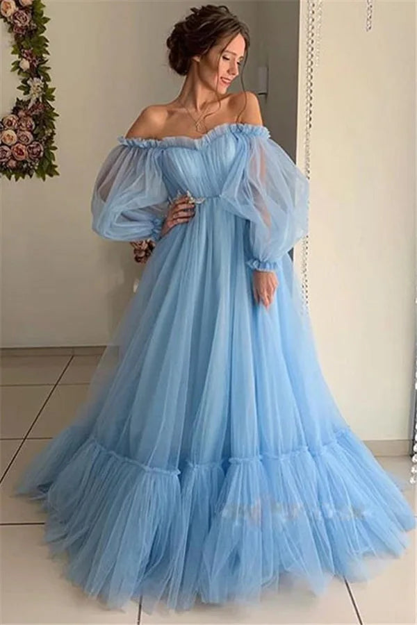 BKLD Sexy Off The Shoulder Dress Women Mesh Floor-Length Maxi Dress 2026 Spring New Long Sleeve Women Evening Party Long Dress