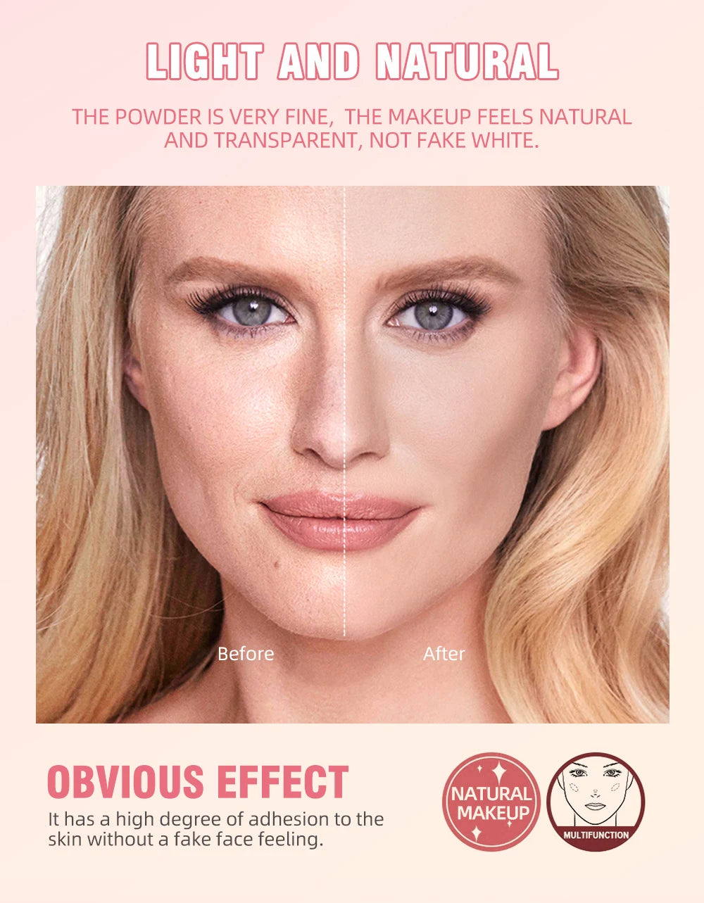 3 Colors Make Up Face Pressed Powder Brighten Oil-control Nude Makeup Setting Powder Foundation Makeup Base Lasting Cosmetics