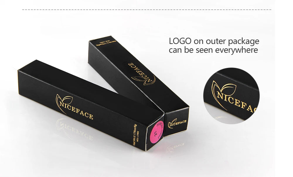 NICEFACE Waterproof Lip Gloss Nude Matte Liquid Lipstick Long Lasting Lipgloss Lip Glace Black Lipstick Purple Sexy Red Lip Tint