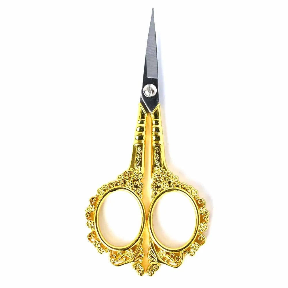 1Pcs Stainless Steel Nail Art Vintage Scissors Retro Nail Art Foil Cutter Blossom Scissor Sewing Fabric Manicure Tool