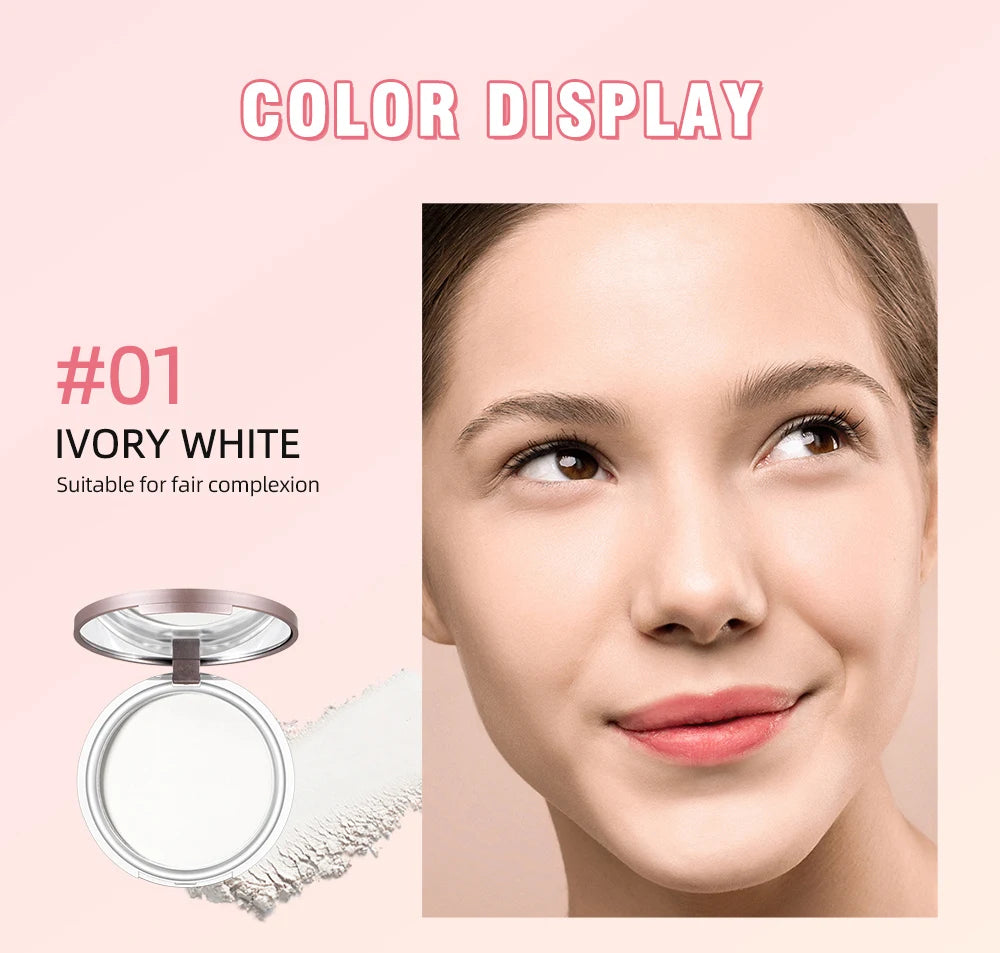 3 Colors Make Up Face Pressed Powder Brighten Oil-control Nude Makeup Setting Powder Foundation Makeup Base Lasting Cosmetics
