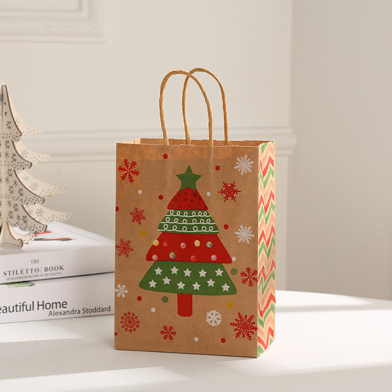 Christmas Party Gift Bags Santa Claus Themed Goodie Bags with Handles for Holiday Candy Packaging Christmas Eve Pouch Supplies