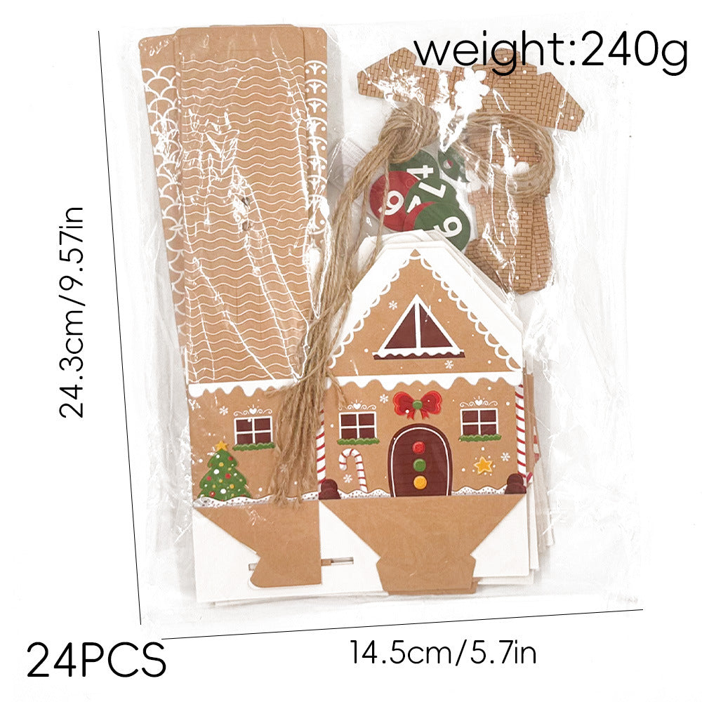 24Pcs Christmas Gingerbread Treat Boxes Mini Kraft Paper Christmas Candy Box Cute Gift Bag Party Gift Christmas Tree Decoration