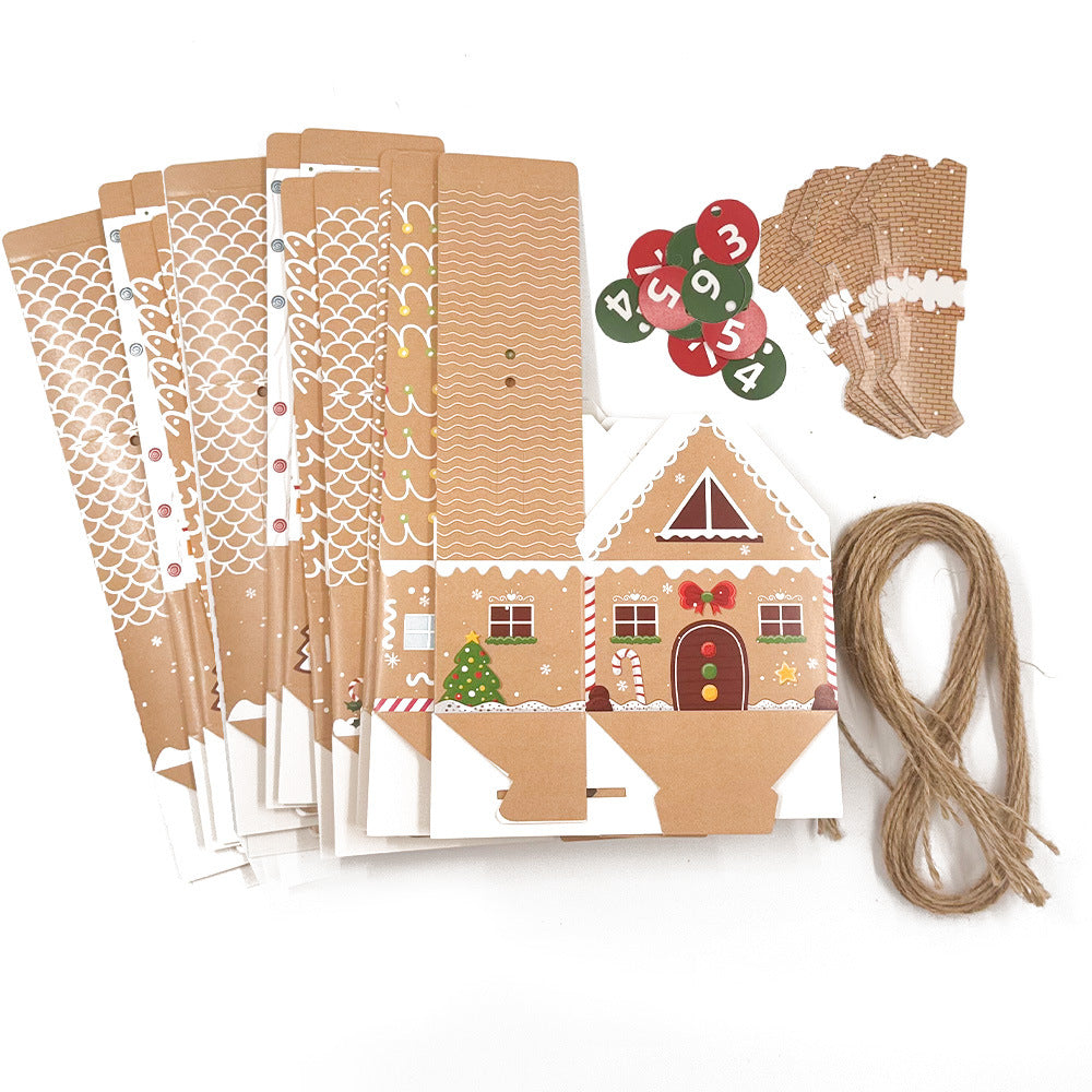24Pcs Christmas Gingerbread Treat Boxes Mini Kraft Paper Christmas Candy Box Cute Gift Bag Party Gift Christmas Tree Decoration