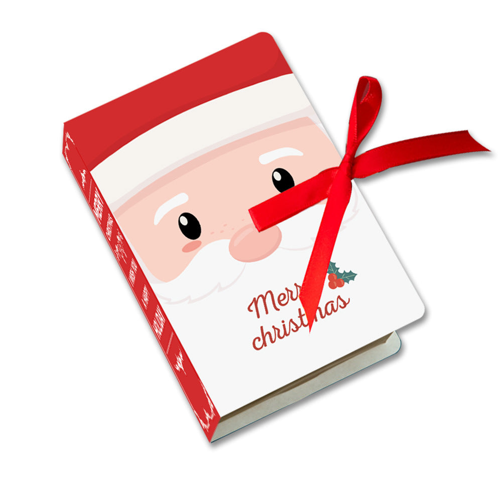 12Pcs Book Shaped Christmas Merry Christmas Winter Paper Decor Funny Candy Treat Boxs For Xmas Decoration Gift Wrapping Boxes