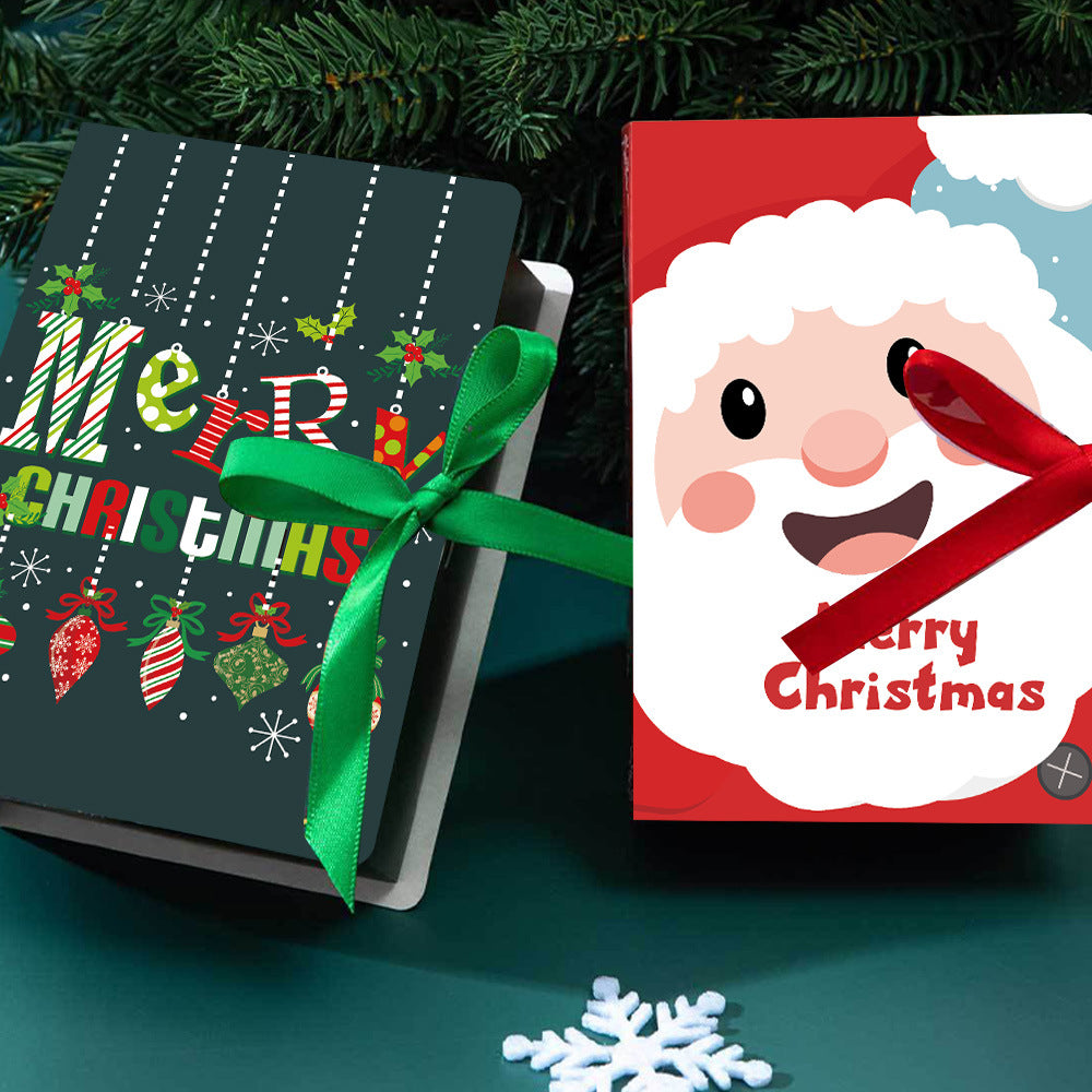 12Pcs Book Shaped Christmas Merry Christmas Winter Paper Decor Funny Candy Treat Boxs For Xmas Decoration Gift Wrapping Boxes