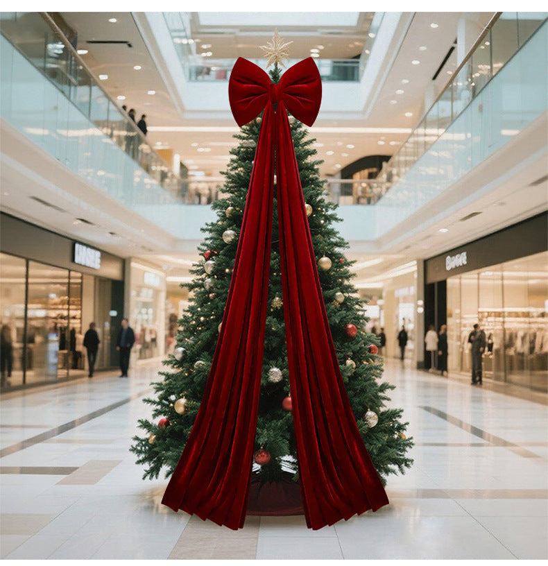1PC Christmas Bow Red Velvet Christmas Tree Toppers Ornament Large Wreath Bows Door Wall Decor New Year Xmas Party Decoration