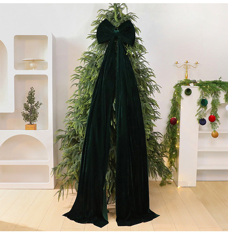 1PC Christmas Bow Red Velvet Christmas Tree Toppers Ornament Large Wreath Bows Door Wall Decor New Year Xmas Party Decoration