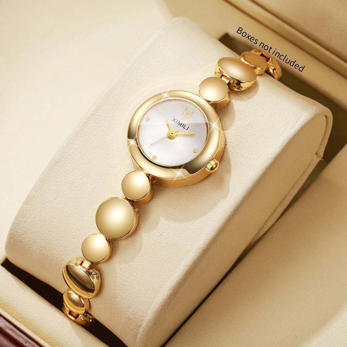 Luxury Gold Bracelet Strap Women Watches Elegant Round Dial Ladies Dress Quartz Wristwatch Clock Relogio Feminino（Without Box）