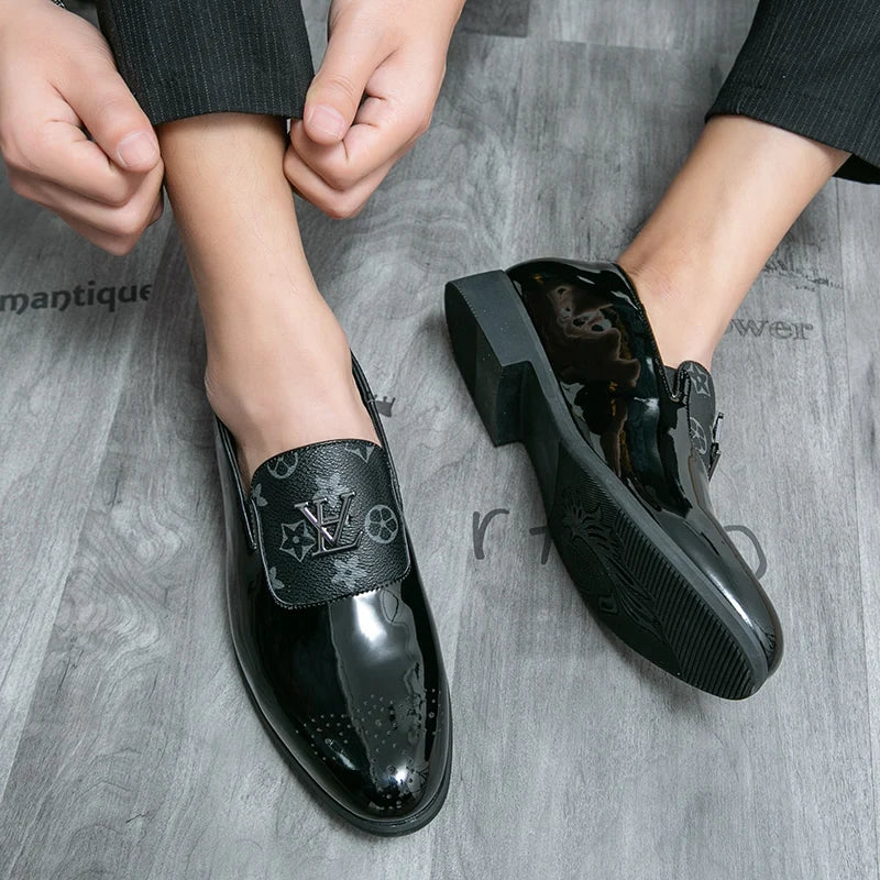 Men's Genuine Leather Tassel Loafers Black Formal Dress Shoes Slip-On Wedding Brogues 2025 Fashion Casual Loafers