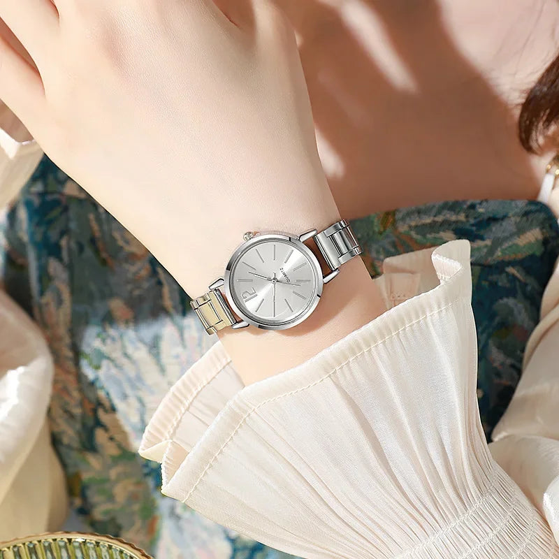 Watch Luxury Women Simple Dial Hollow Strap Fashion Gold Bracelet Quartz Wristwatch Student Ladies Watches Reloj Mujer