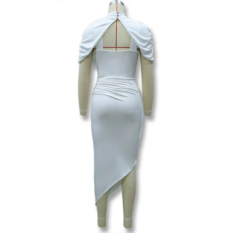 Chic Irregular Pleated Ruched Strapless Dress Women Sleeveless Off Shoulder Slim Short Dresses 2026 New Lady Evening Party Gowns