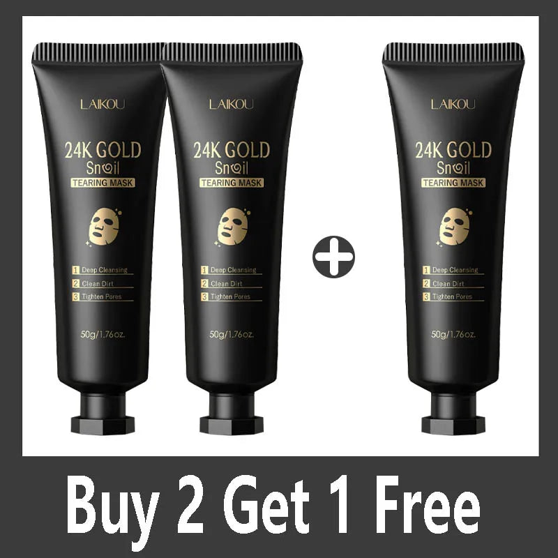 24K Gold Snail Collagen Peel-Off Face Mask – 50g