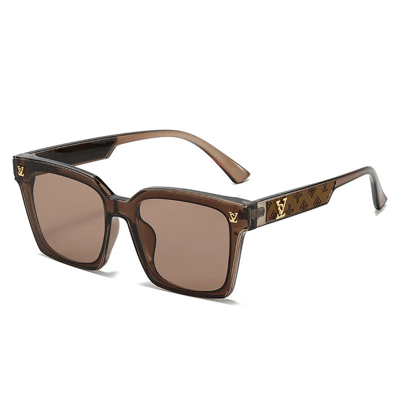 2025 Square Sunglasses for Men & Women – Neutral Leather Design