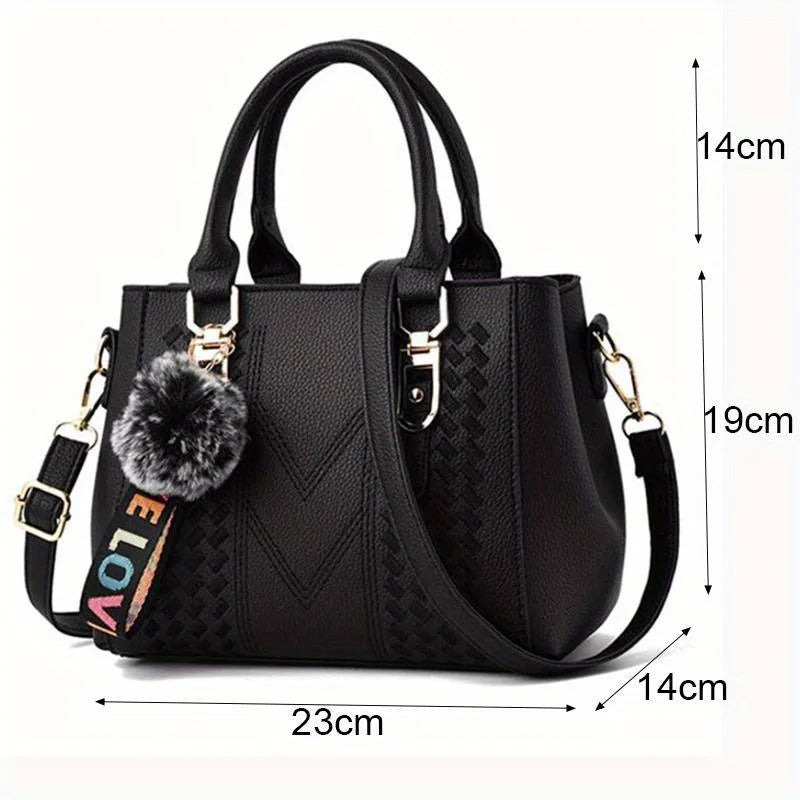 Embroidery Messenger Bags Women Handbags Bags For Women Sac A Main Ladies Hair Ball Hand Bag