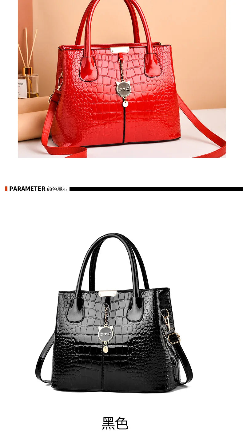 Luxury Designer Shoulder Crossbody Bags for Women Fashion High Quality Bright Leather Ladies Purses and Handbags Wallets Ssc