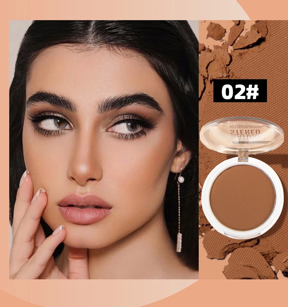 QIBEST Face Bronzer Makeup Contour Shading Powder Trimming Powder Cosmetic Face Concealer Highlighter Bronzer Palette For Women