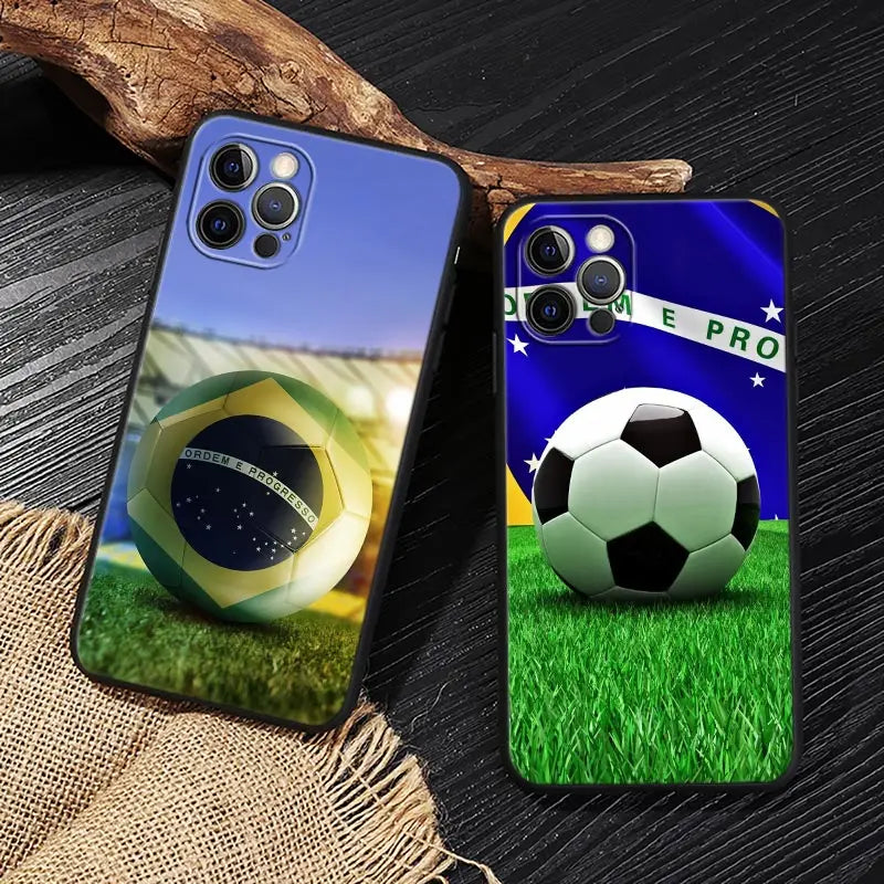 Brazil Flag Football iPhone Case