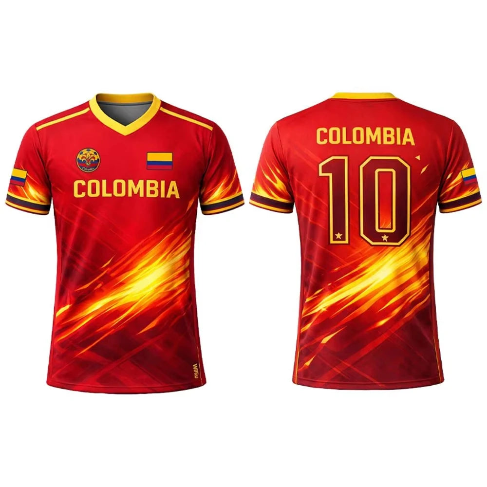 Colombia Flag 3D Printed Jersey Family Edition for Kids Adults T Shirt Outdoor Sports Quick Dry Breathable Tee for Outdoor Sport