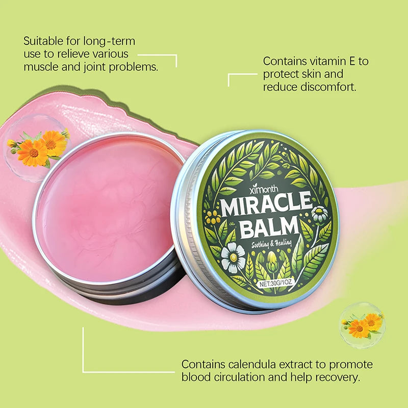 Miracle Balm 30g Natural Herbal Soothing Massage Cream Vitamin E Repairing Hydrating Legs And Feet Daily Body Care Cream