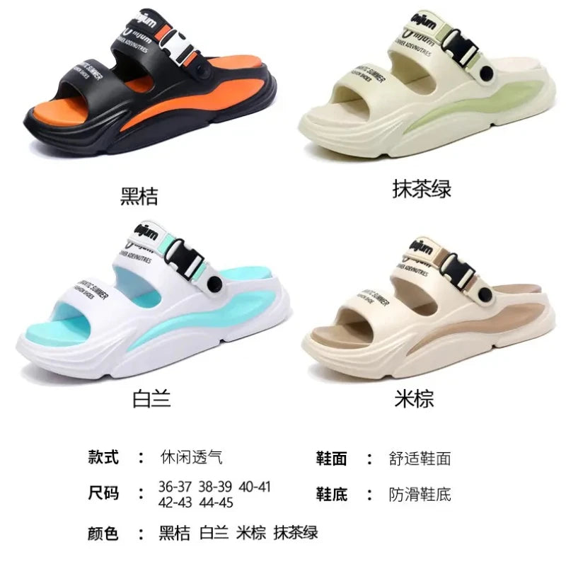 Men Summer Comfortable Beach Sandals Male Outdoor Flip Flops Thick Soft Clogs Casual Man Water Garden Shoes Women Beach Slippers