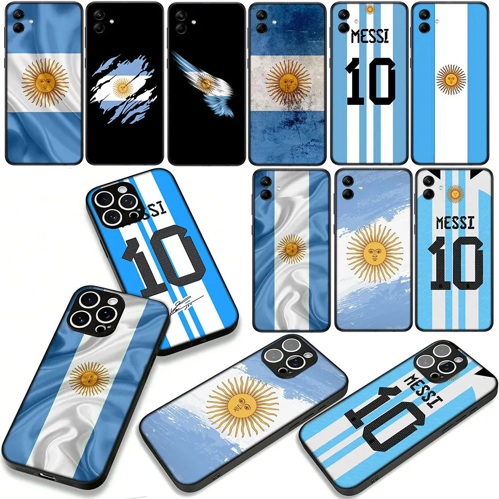 Argentina Flag Football iPhone Case - غطاء آيفون بتصميم علم الأرجنتين لكرة القدم