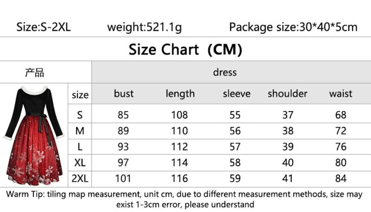 Christmas Themed Print Dress Family Atmosphere Party Event Costume Christmas Halloween Cos Costume