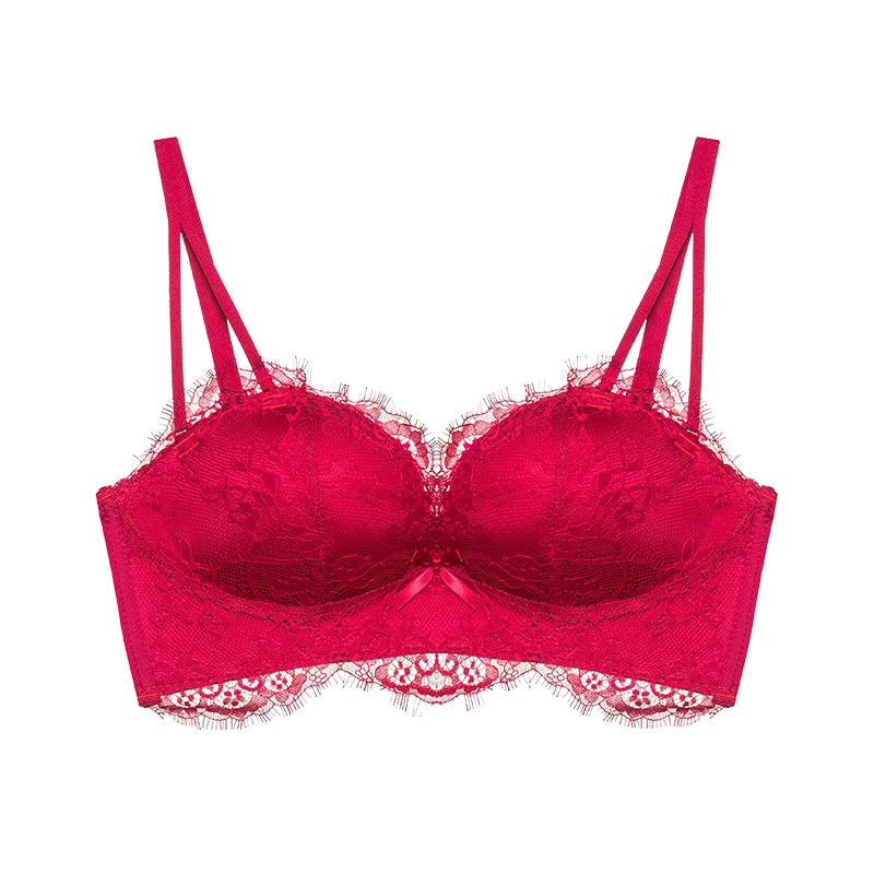 Women’s Victorian French Lace Bra Set, Push Up For Small Breasts with Side Support, Anti Dropping Sensual Lingerie Set MOYISU