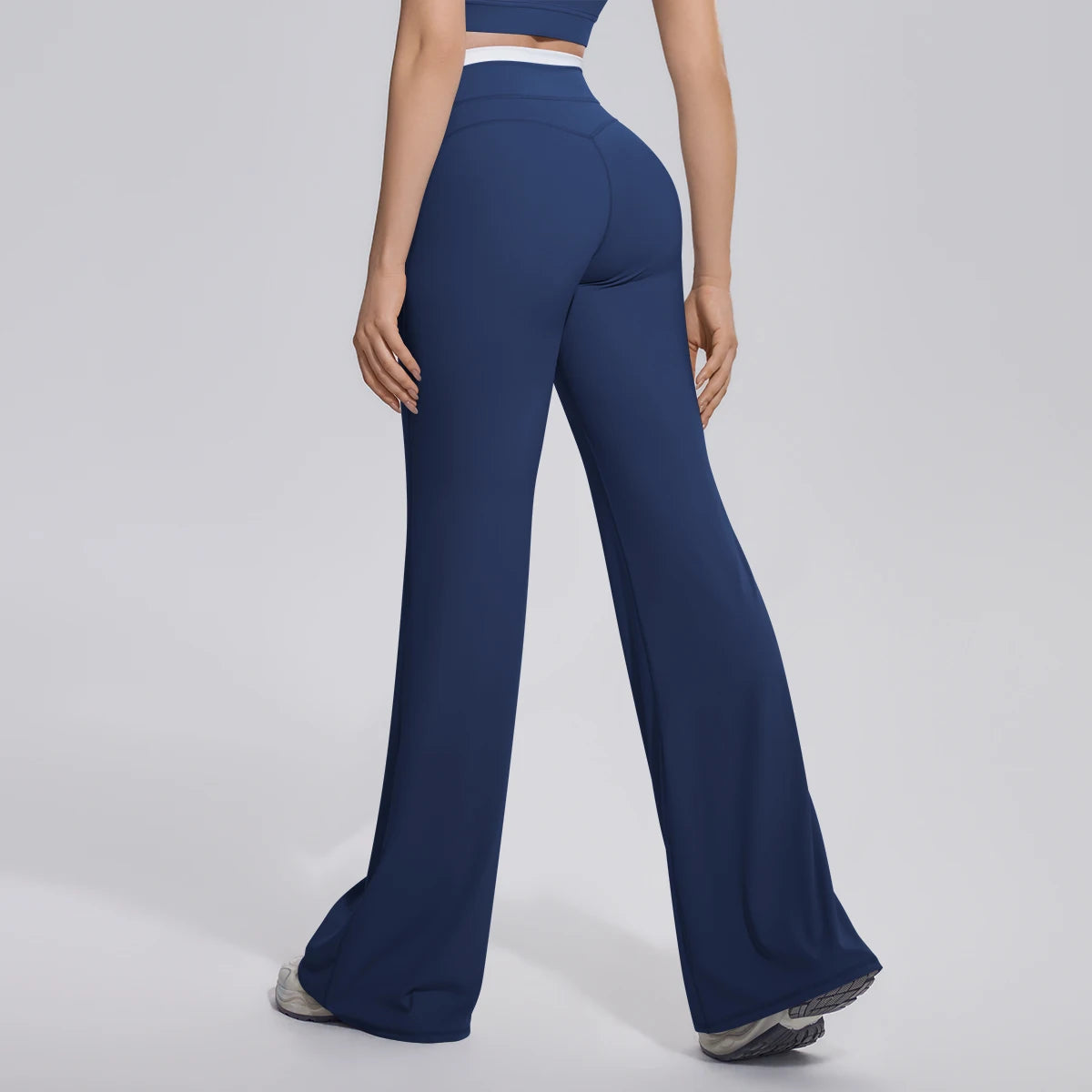 Rooftrellen Summer Woman Loose Breathable Yoga Wide Leg Pants Gym Running Quick Drying Yoga Pants High Stretch Bell-bottoms