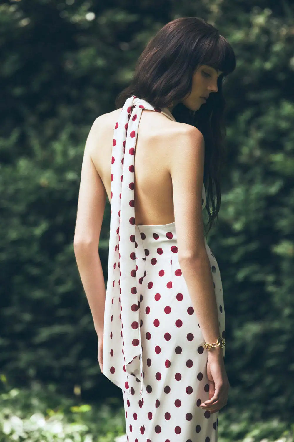 Women Sexy Polka Dot Halter Maxi Dress Elegant V Neck Backless Sleeveless High Waist Dresses 2026 Female Summer Party Dress