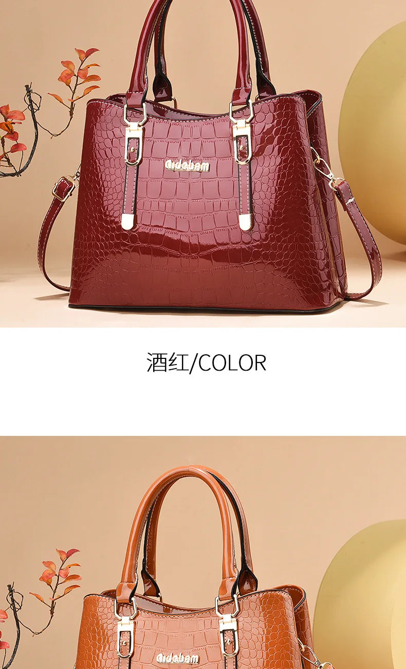 Luxury Bright Leather Handbags Designer Crossbody Bags for Women New Large Capacity Exquisite Ladies Shoulder Messenger Bag