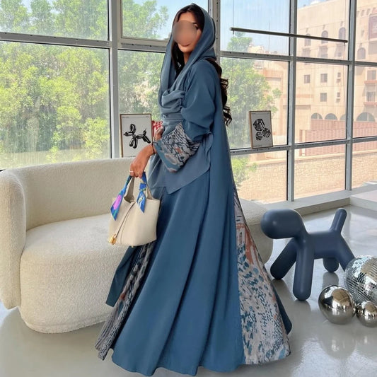 New arrival elegant women abaya set including a kaftan-style abaya for spring season, Ramadan, Eid celebrations